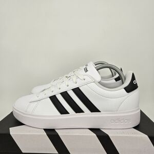 adidas Grand Court Cloudfoam Lifestyle Court Comfort White Black Shoes Size 8